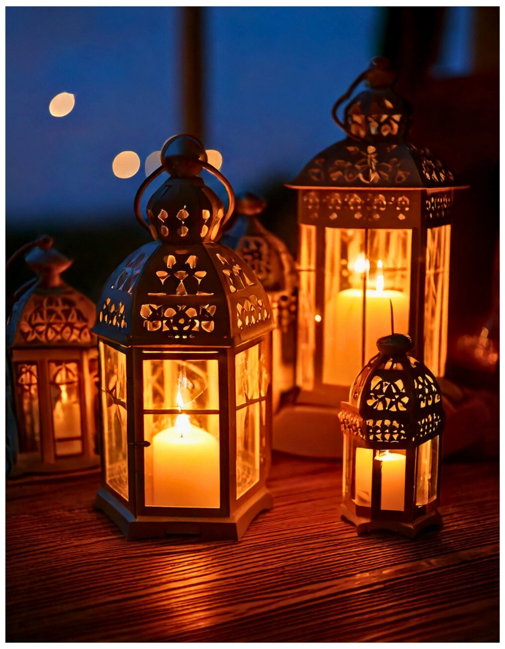 Lanterns with LED Candles for Warm Lighting