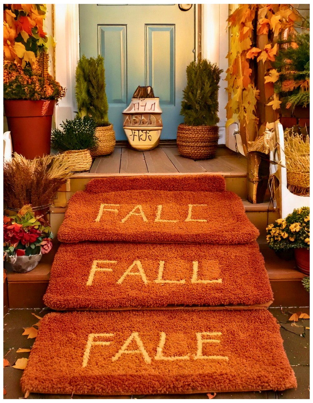 Layered Doormats with Fall Sayings
