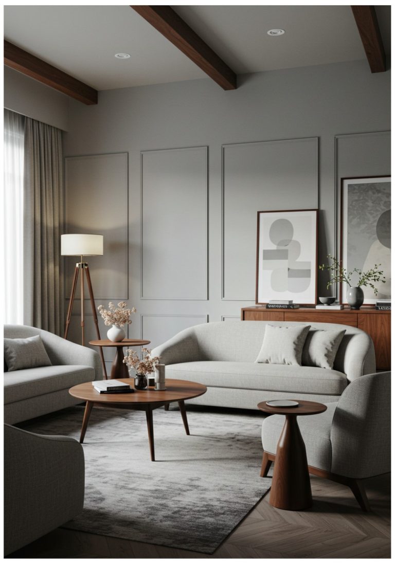 Mid-Century Modern Meets Grey Elegance