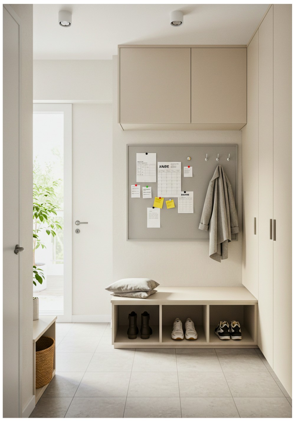 Minimalist Magnetic Bulletin Board to Streamline Your Mudroom