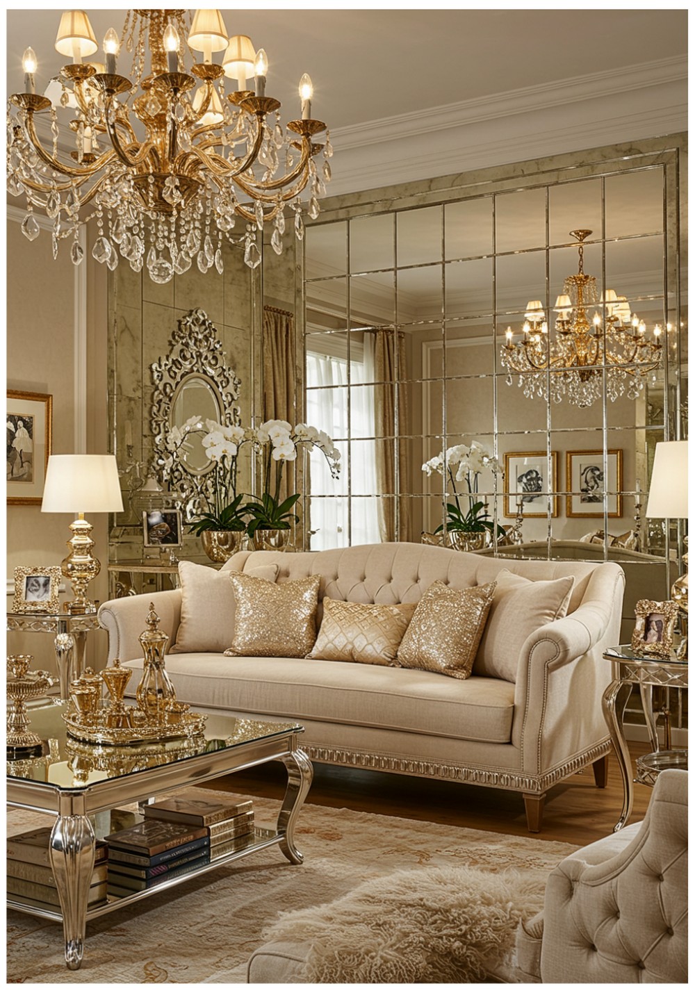 Mirrored Accent Wall Glamour