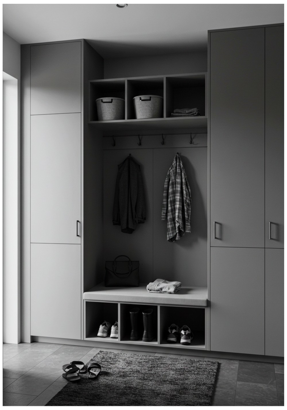 Modern Mudroom Cabinets with Sleek Finishes