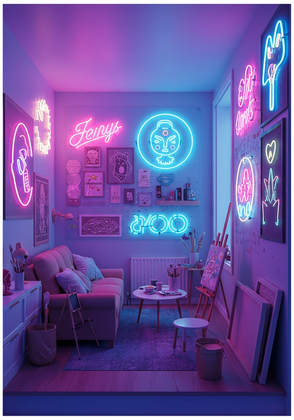 Neon Art Studio Setup