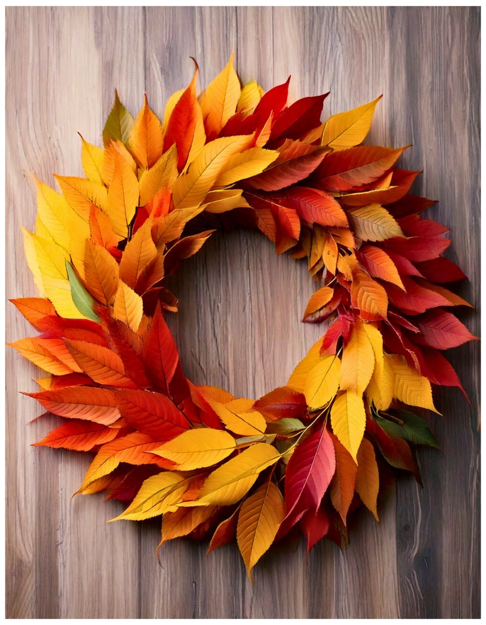Ombre Leaf Wreath in Fall Colors