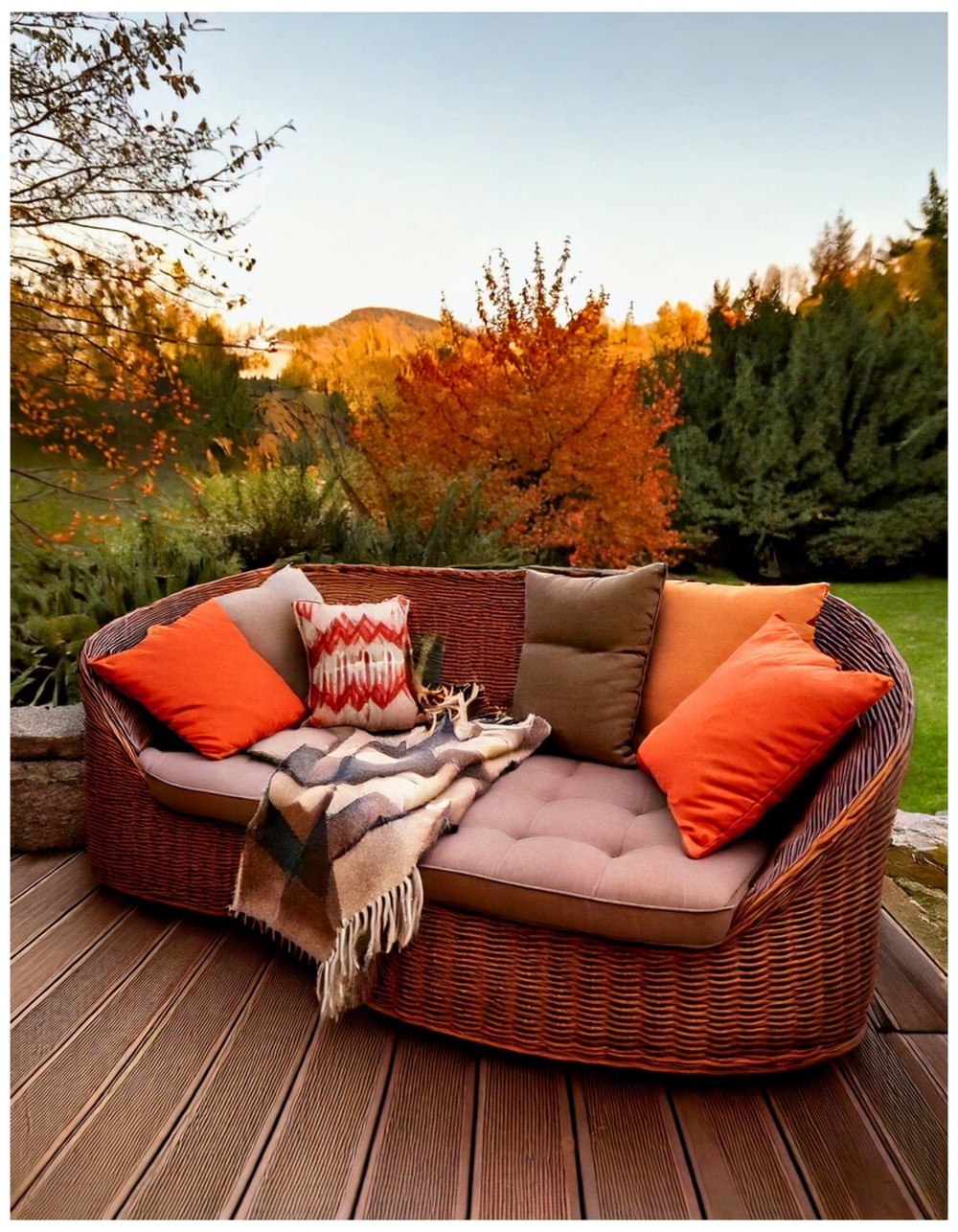 Outdoor Loveseat with Warm Cushions