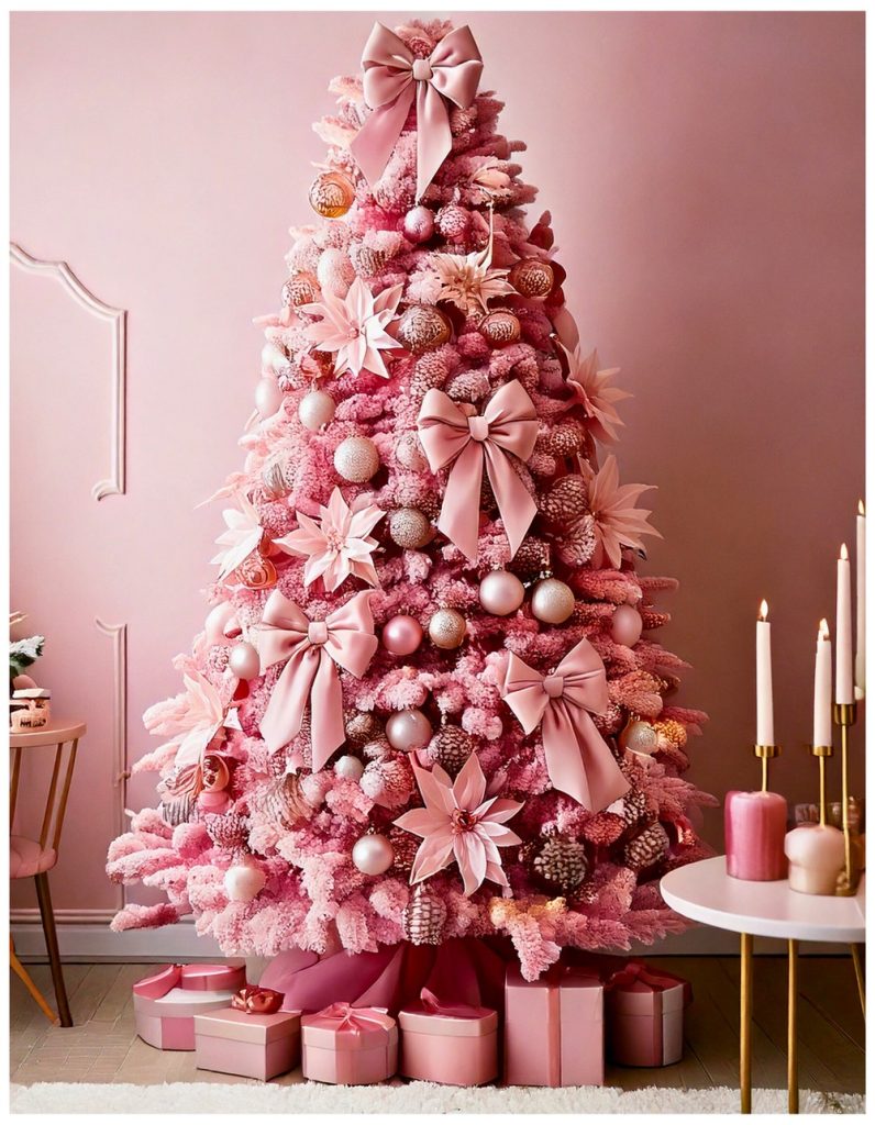14 Ways to Make Your Pink Christmas Tree Shine - The Newlywed