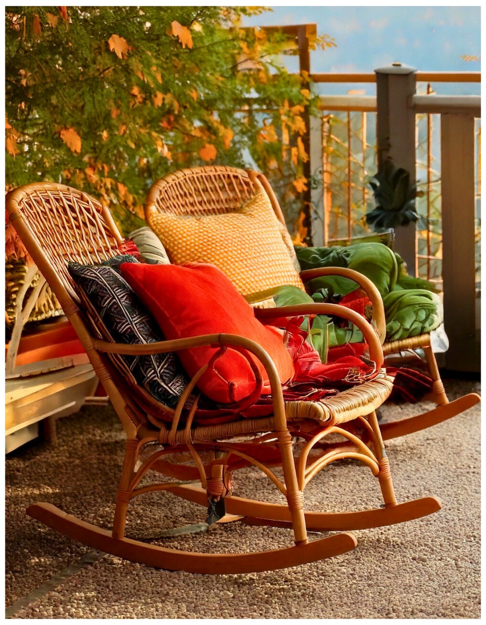 Rocking Chairs with Seasonal Cushions