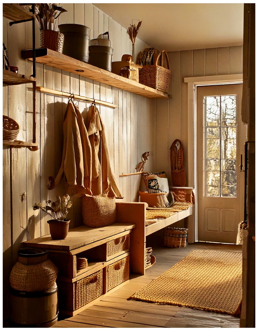 Rustic Farmhouse Mudroom Design