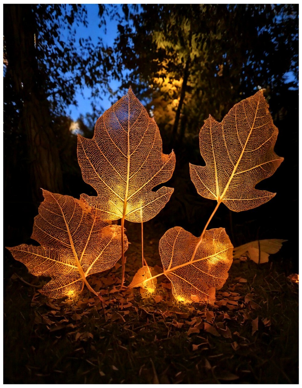 Solar-Powered Leaf-Shaped Fairy Lights