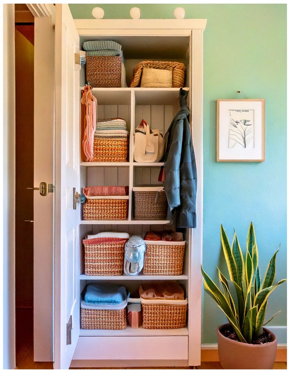 Tiny Mudroom with Over-the-Door Storage