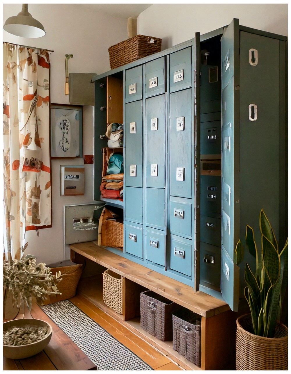 Vintage Metal Locker Organization