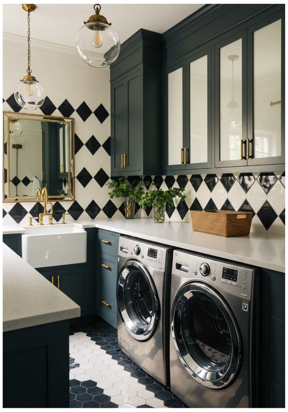 Art Deco Revival Geometric Patterns and Metallic Finishes