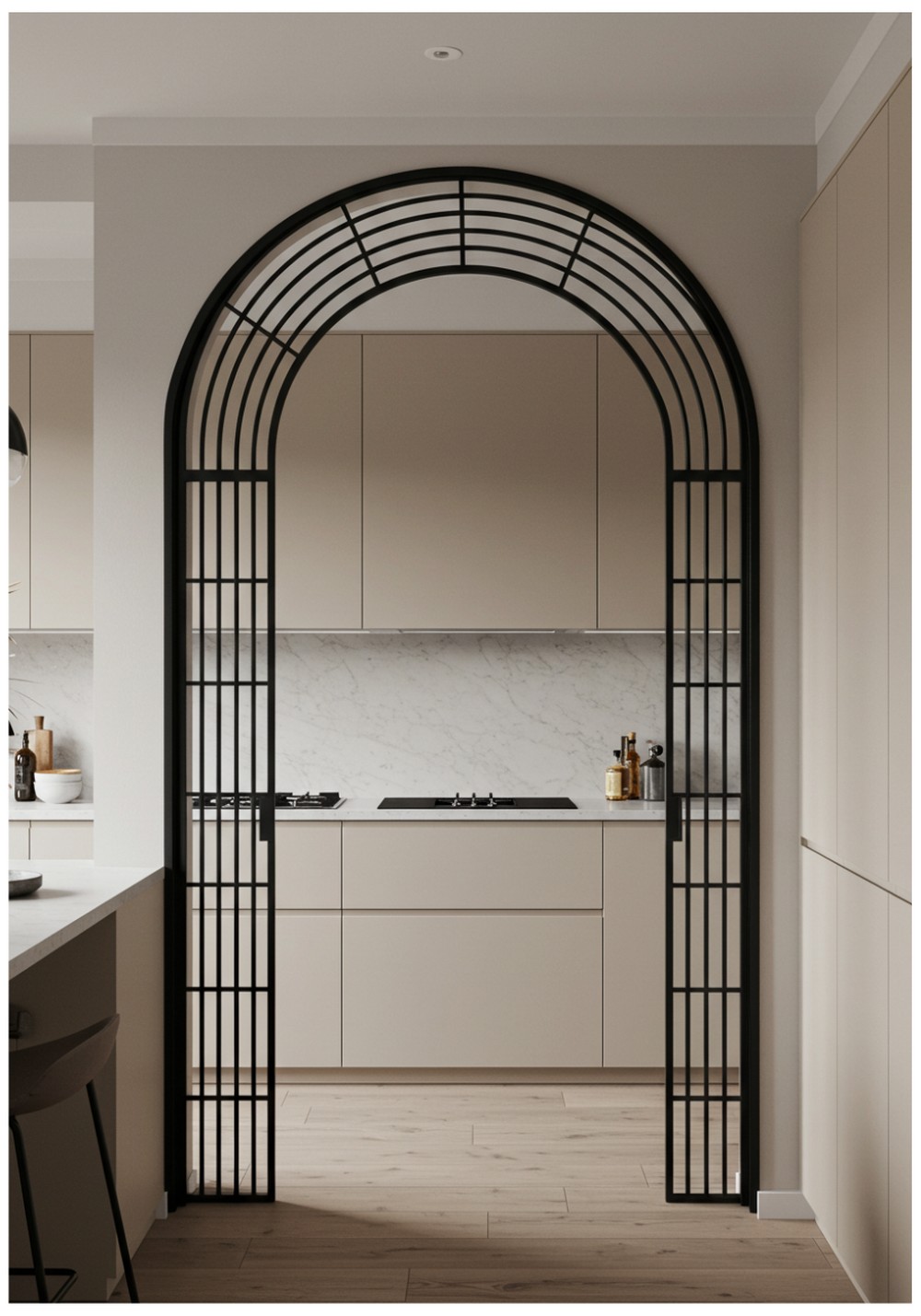 Black Metal Grid Arch
