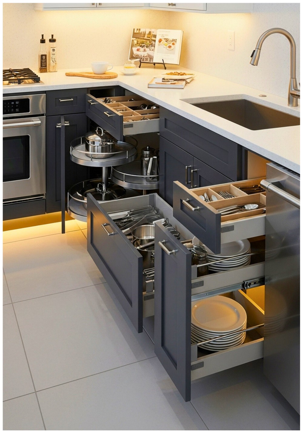 Charcoal Base Cabinet Storage Solutions