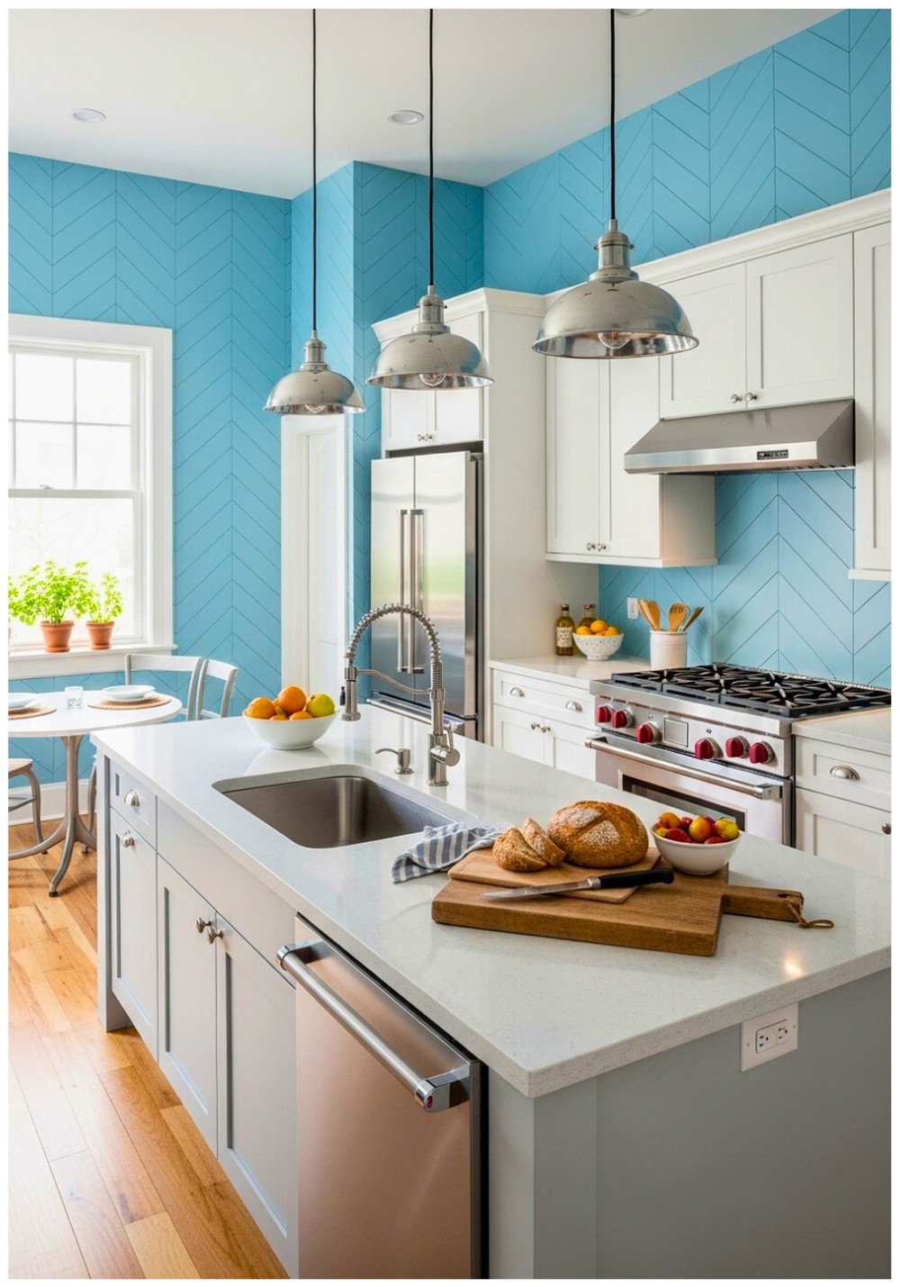 Chevron Pattern Accent Walls