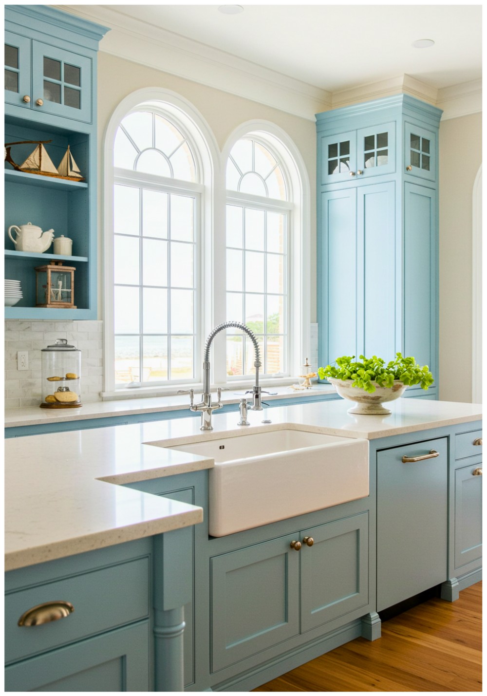 Coastal Cream Countertops Kitchen