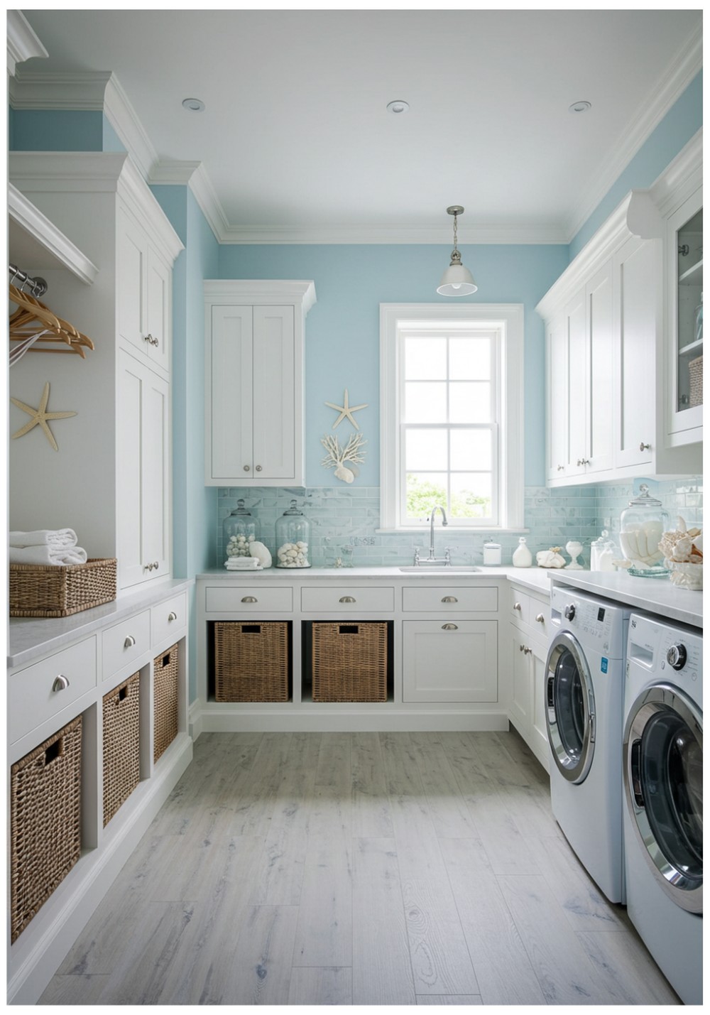 Coastal-Inspired Extended Laundry Design