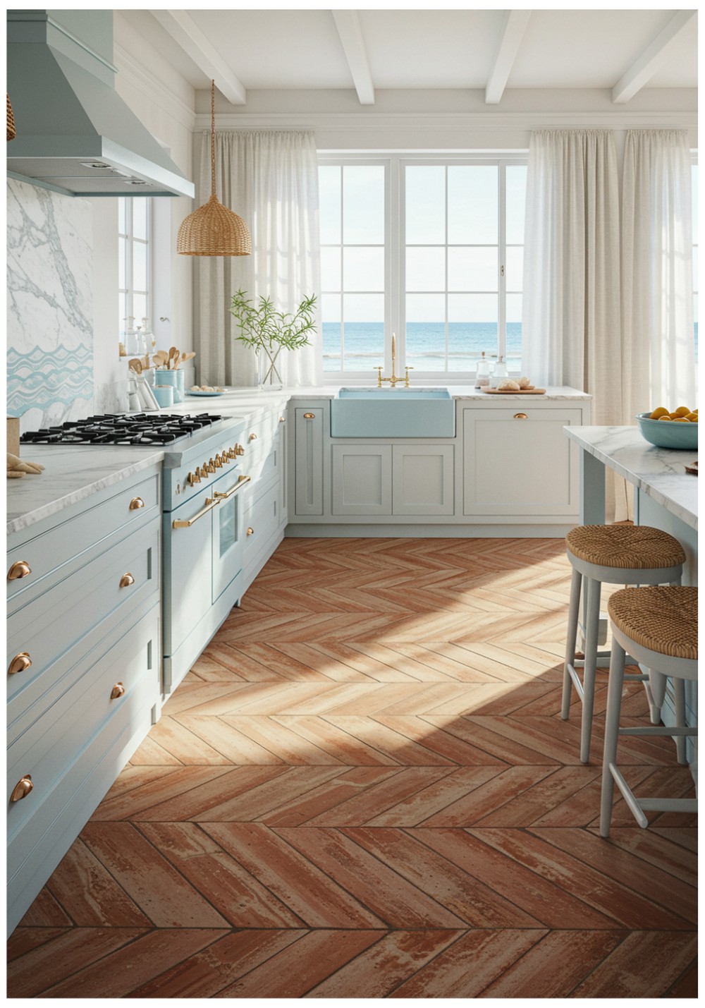 Coastal Terracotta Tiles Kitchen