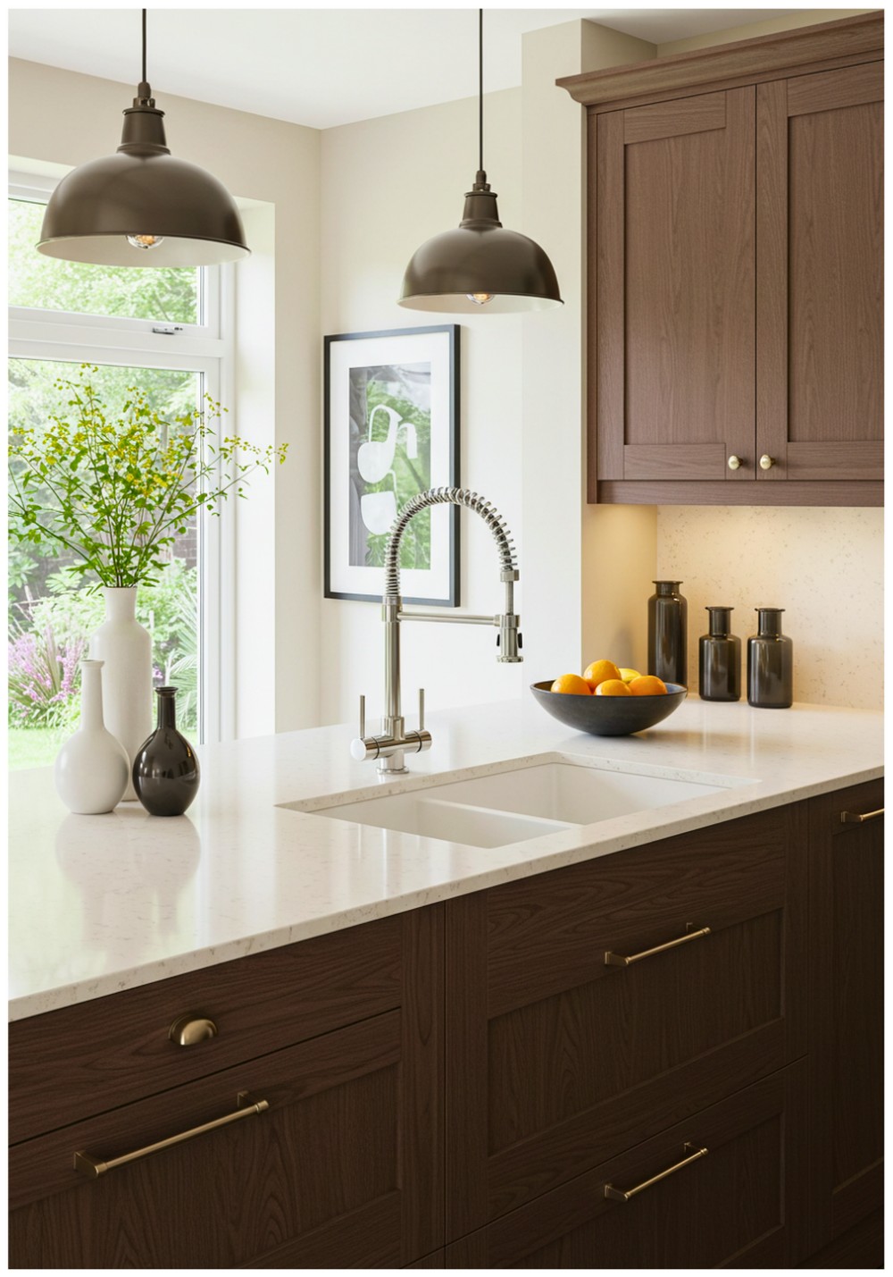 Contemporary Cream Countertops Kitchen