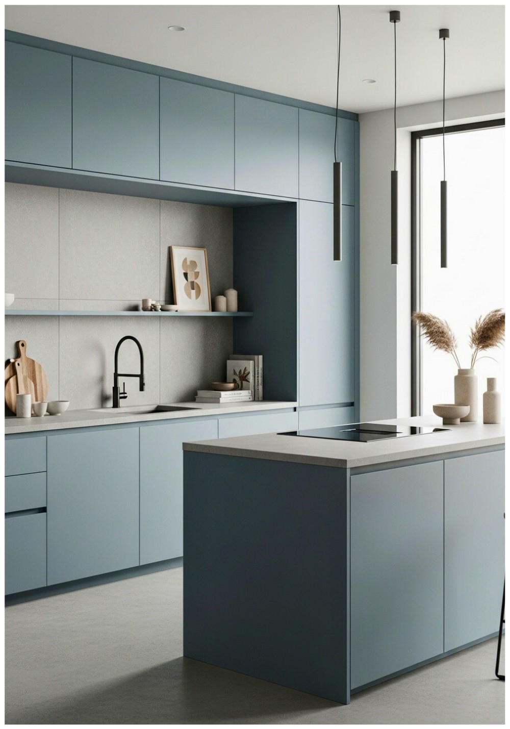 Contemporary Minimalist Dusty Blue