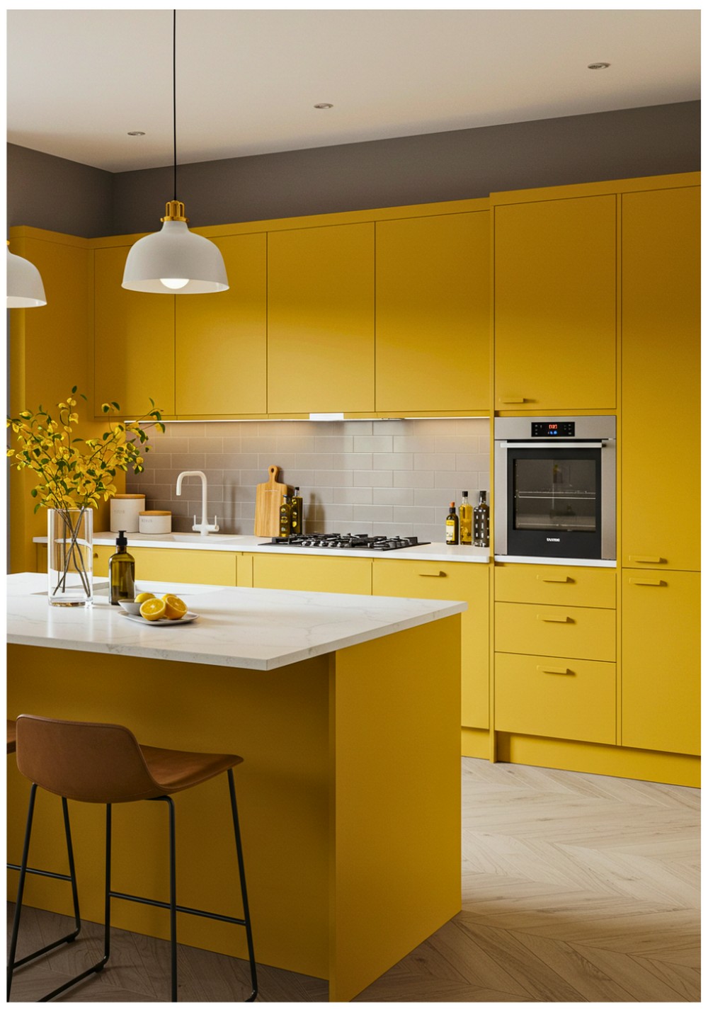 Contemporary Mustard Kitchen