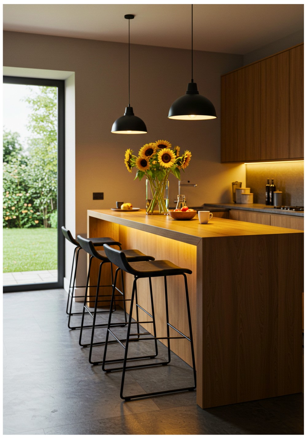 Contemporary Oak Breakfast Bar