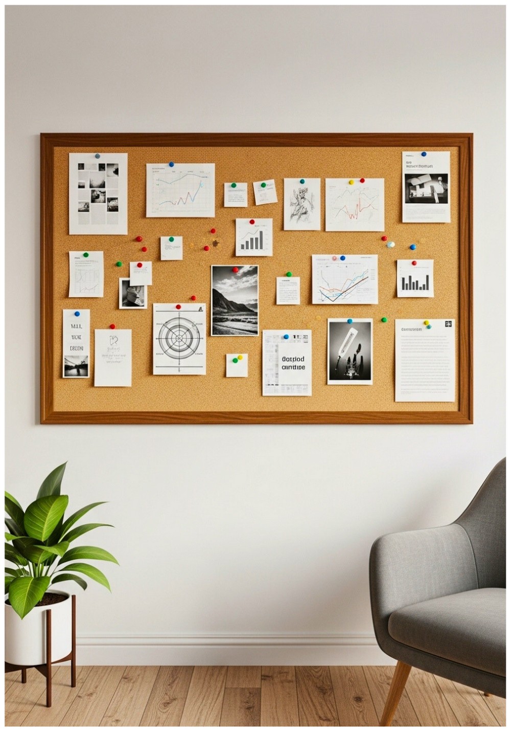 Design a Full-Wall Pin Board for Notes and Inspiration