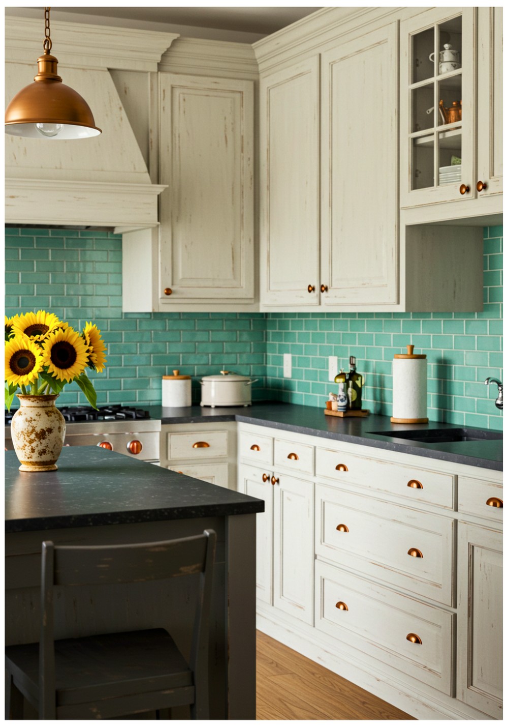 Distressed White Cabinet Finishes