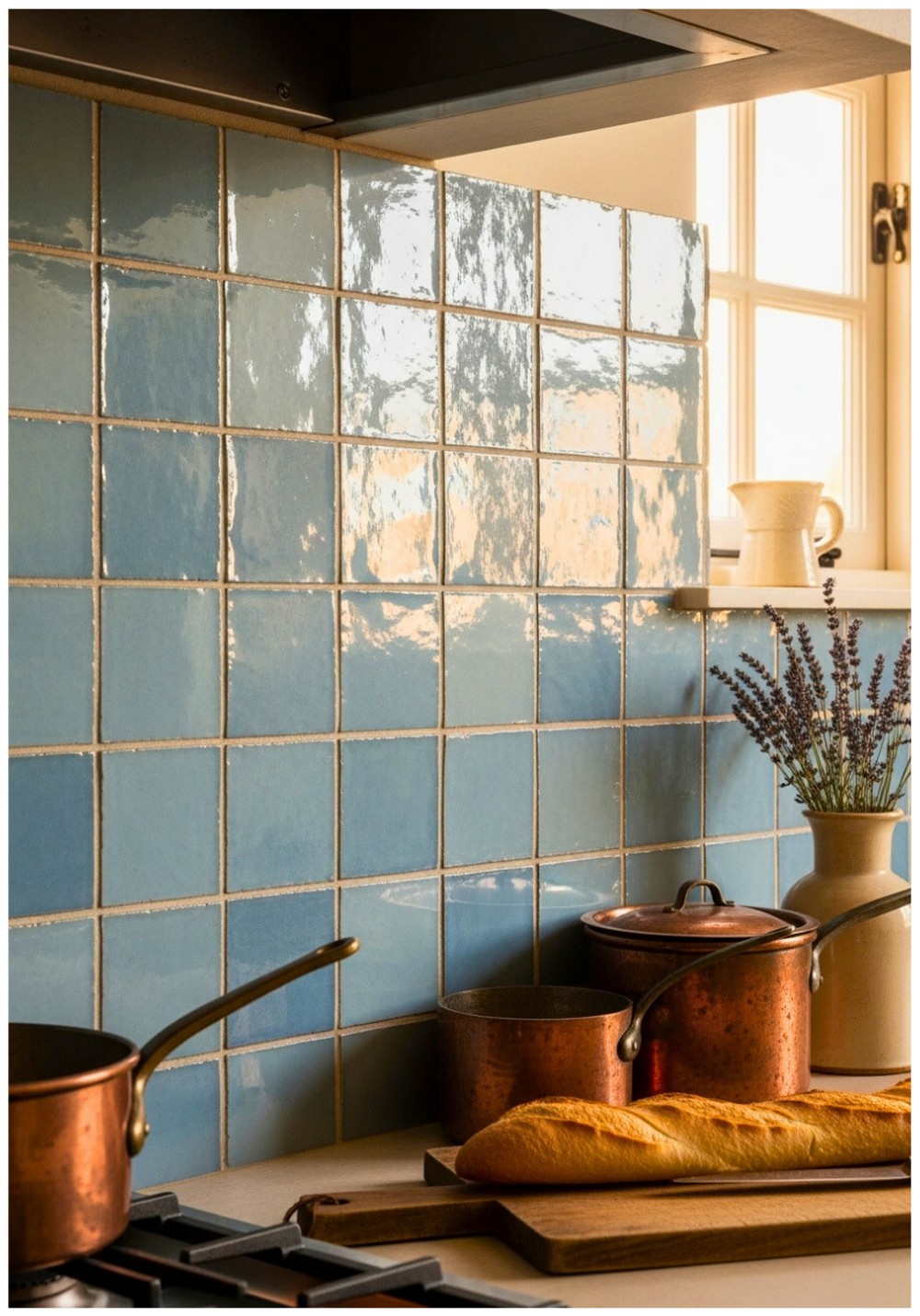 Dusty Blue Glazed Wall Tiles