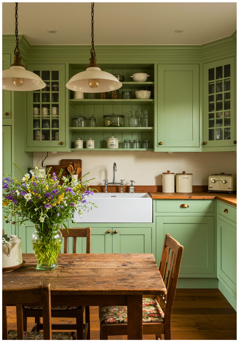 Farmhouse Pistachio Kitchen