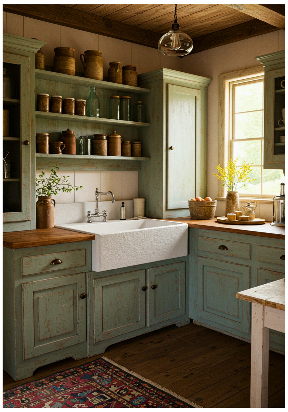 Farmhouse Stone Sink Kitchen