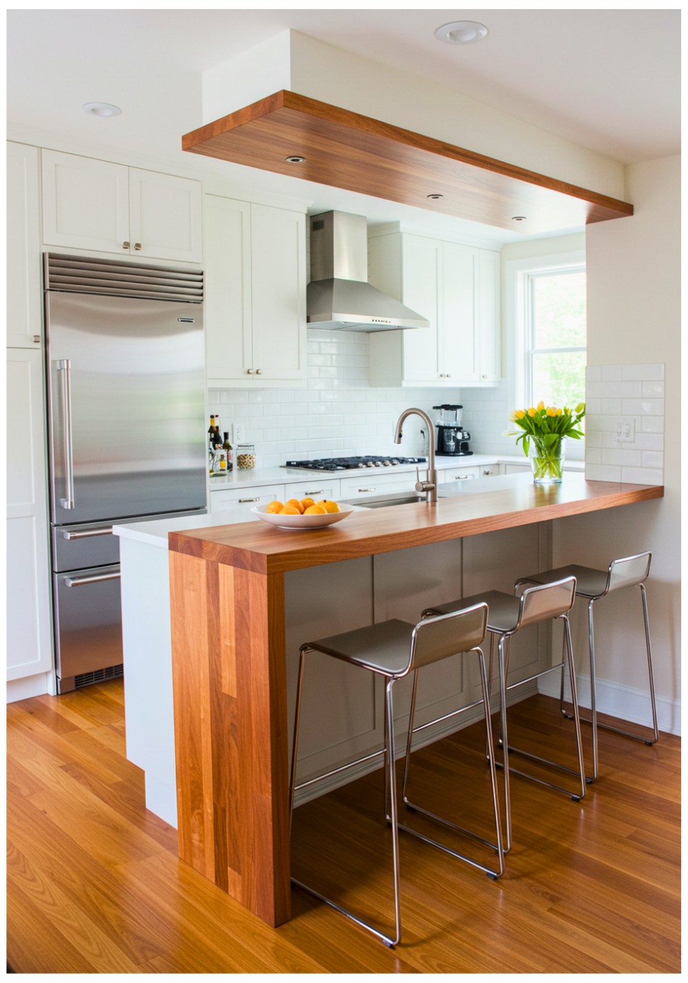 Floating Wood Breakfast Bar