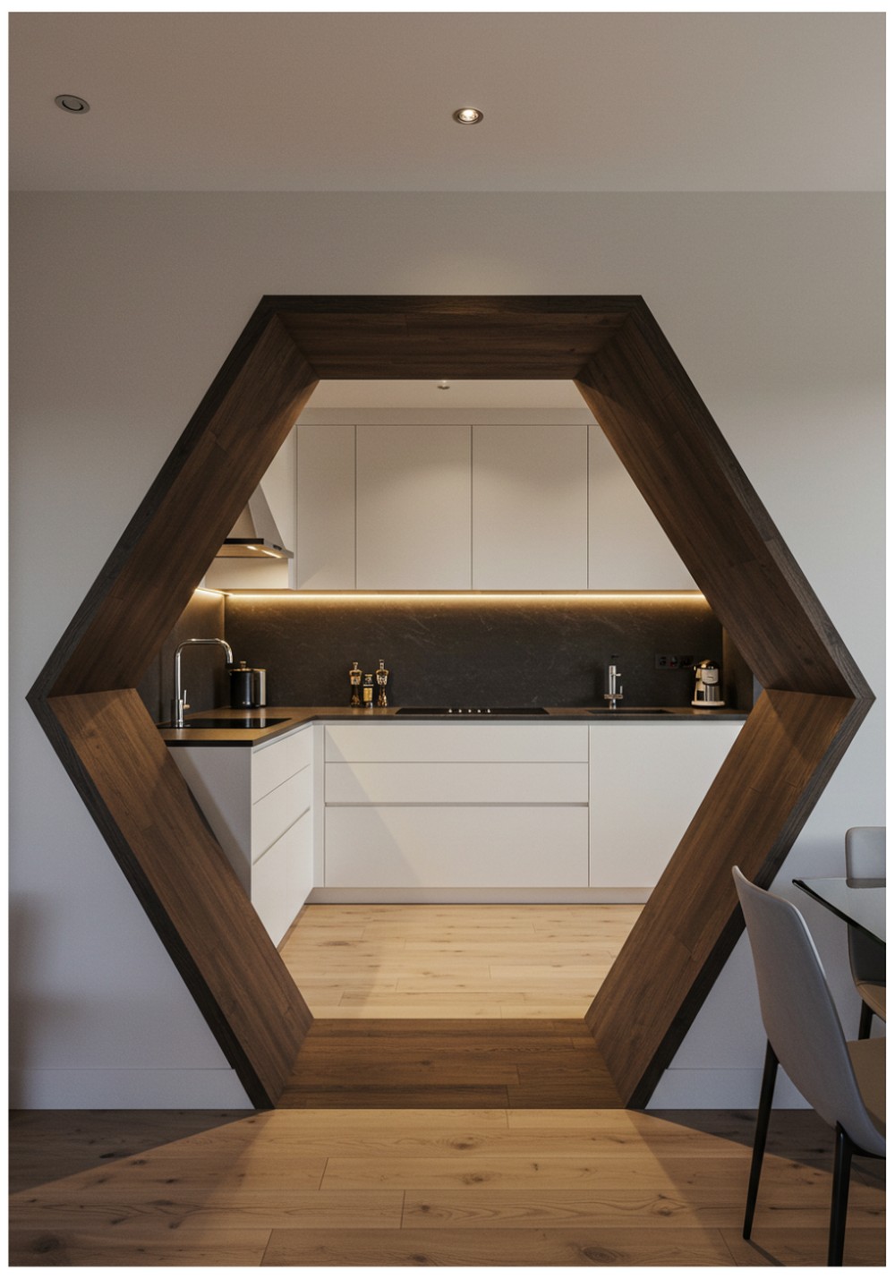 Geometric Hexagon Arch Entry