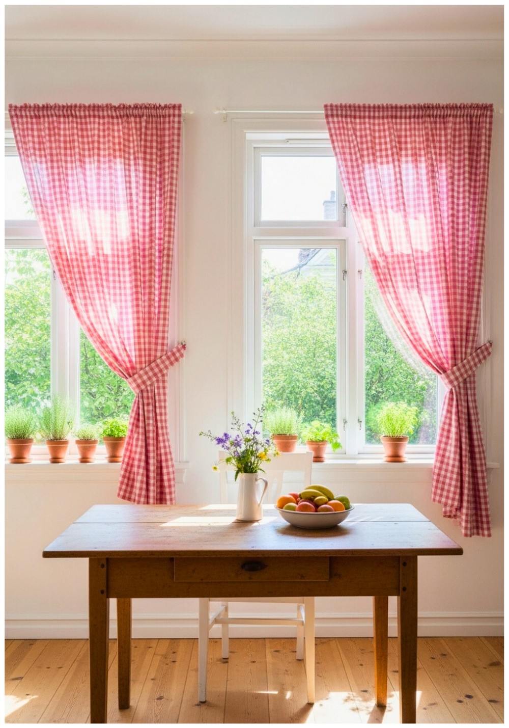 Gingham Curtain Window Treatments