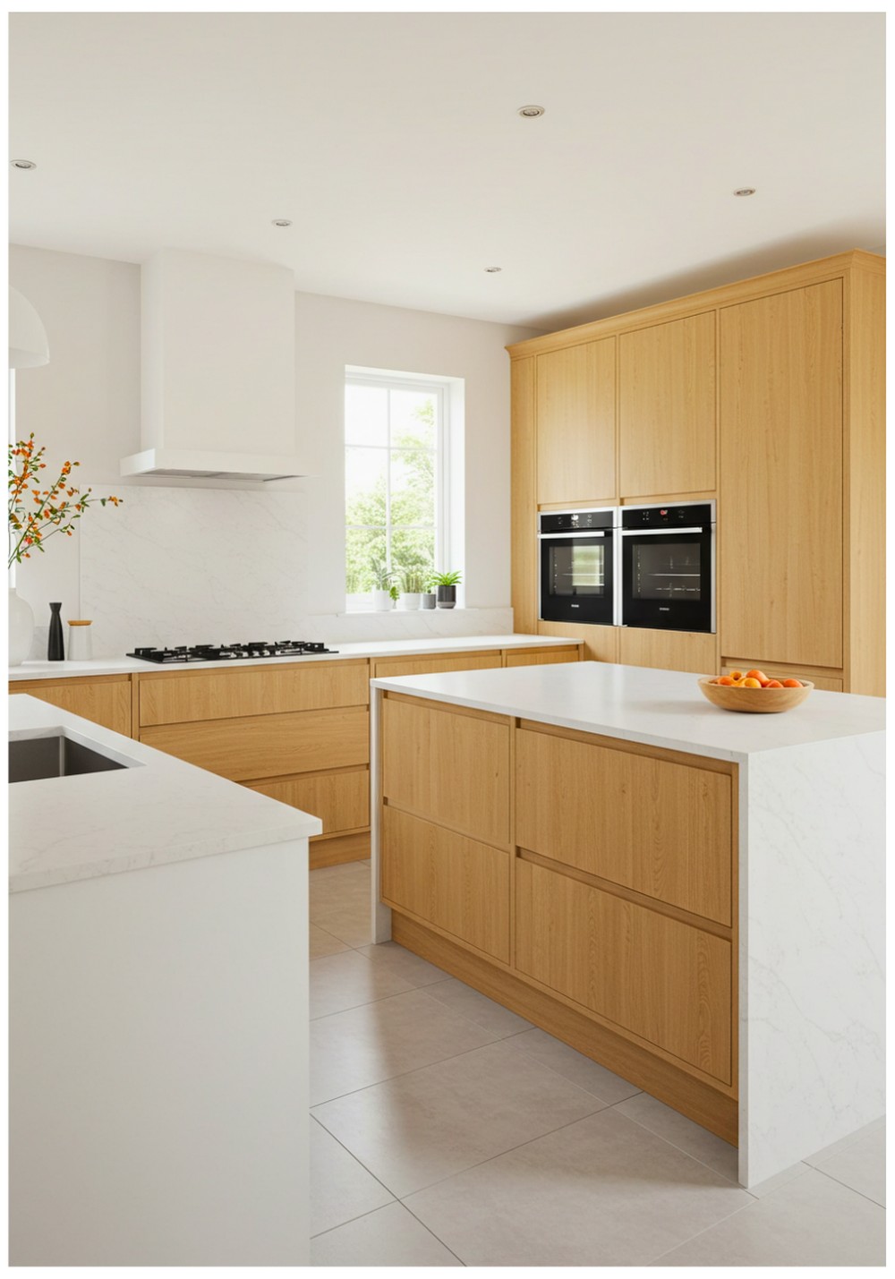 Handleless Oak Cabinet Fronts