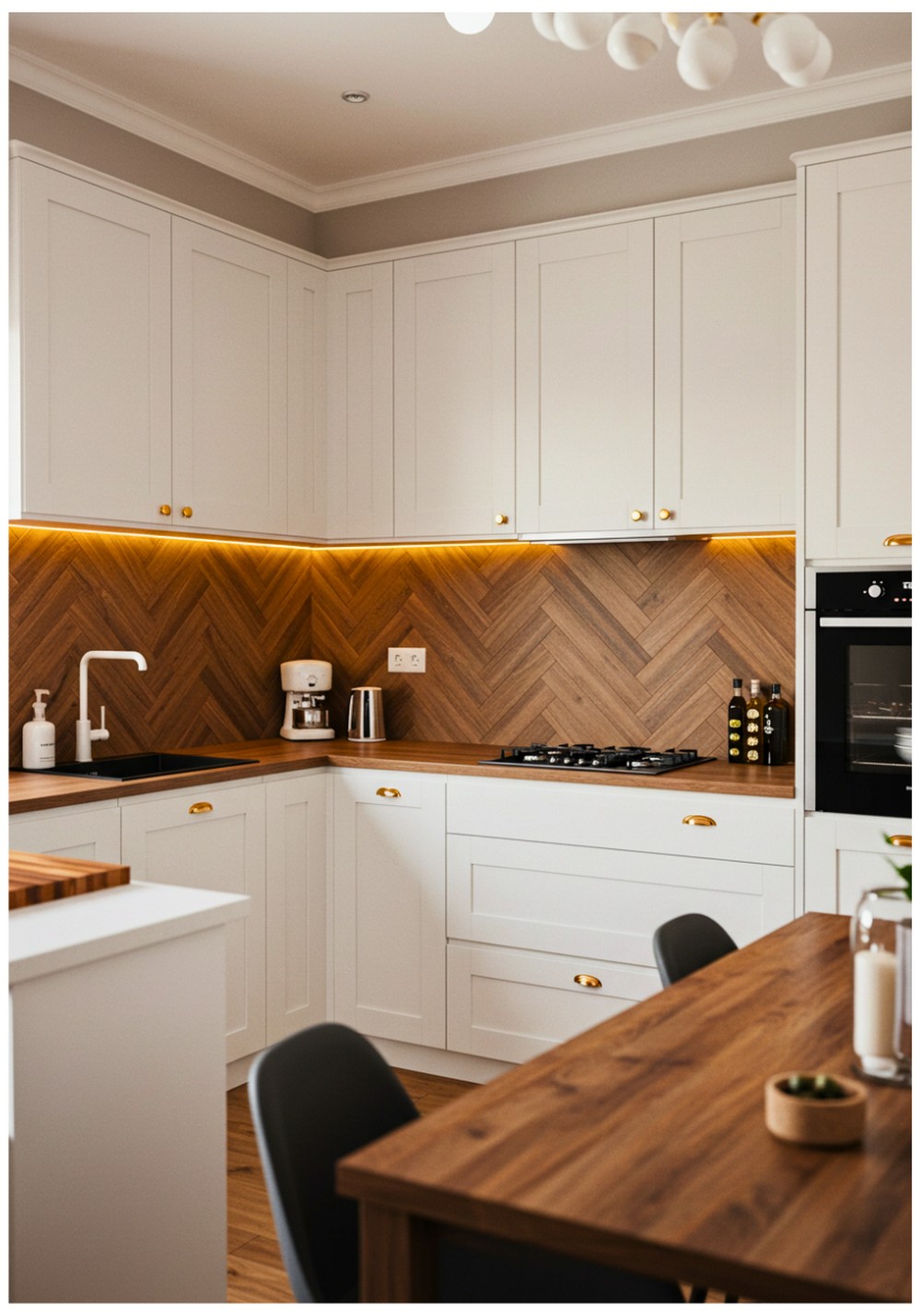 Herringbone Wood Panel Installation