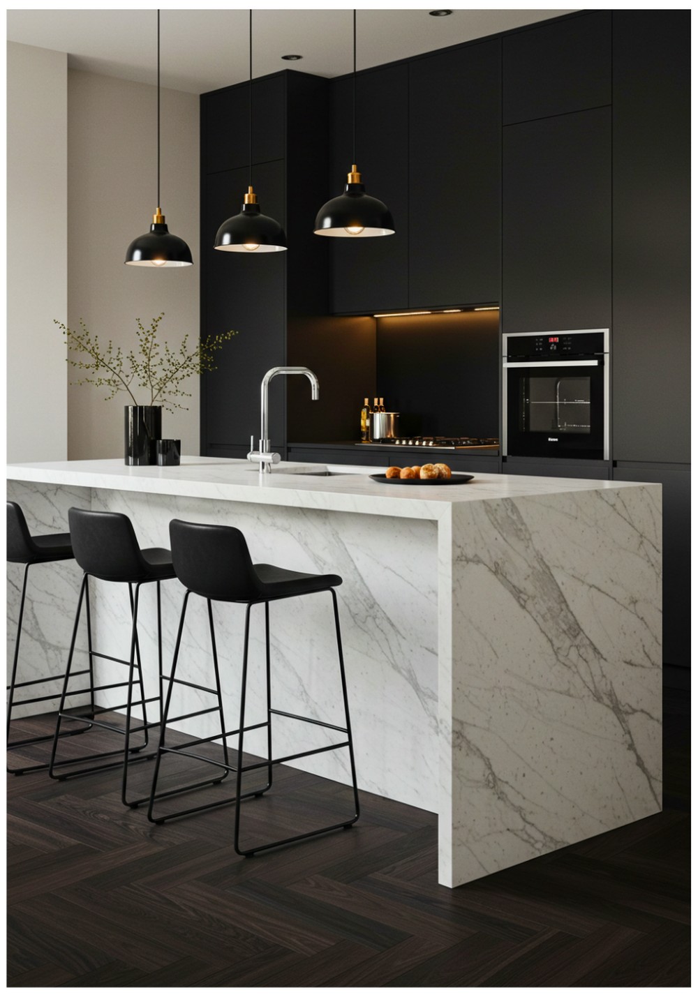 Honed Marble Breakfast Bar
