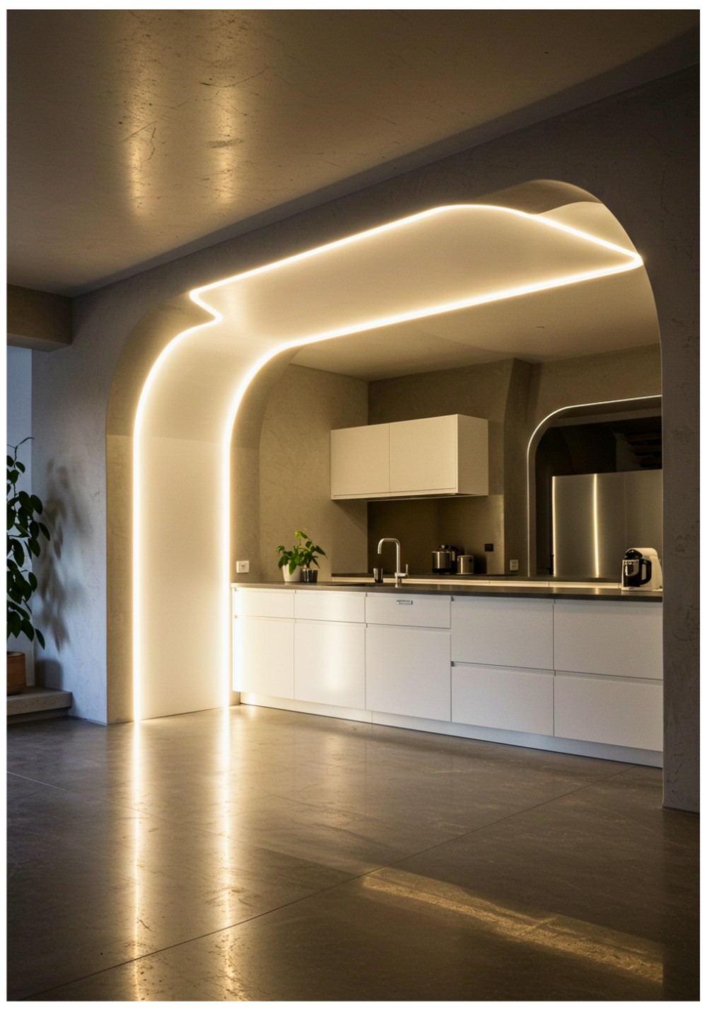 LED-Lit Arch Ceiling Feature