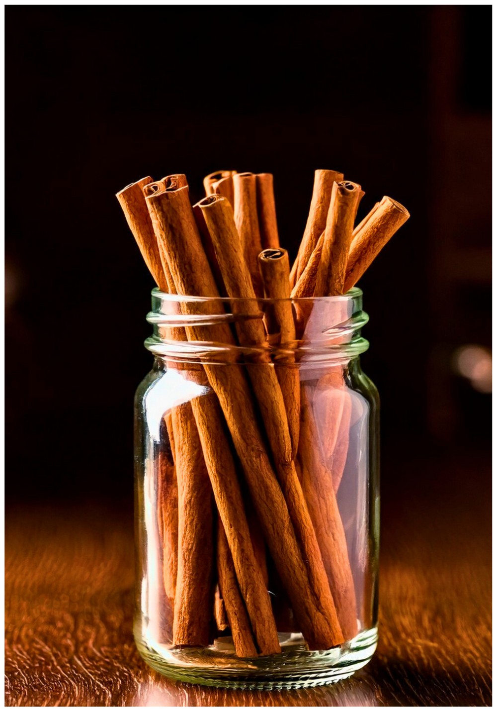 Mason Jar Filled with Cinnamon Sticks