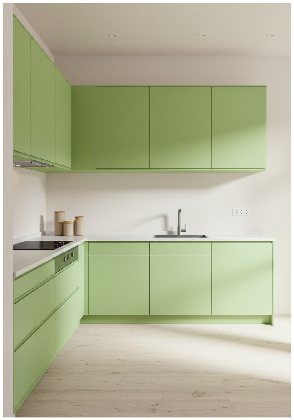 Minimalist Pistachio Kitchen
