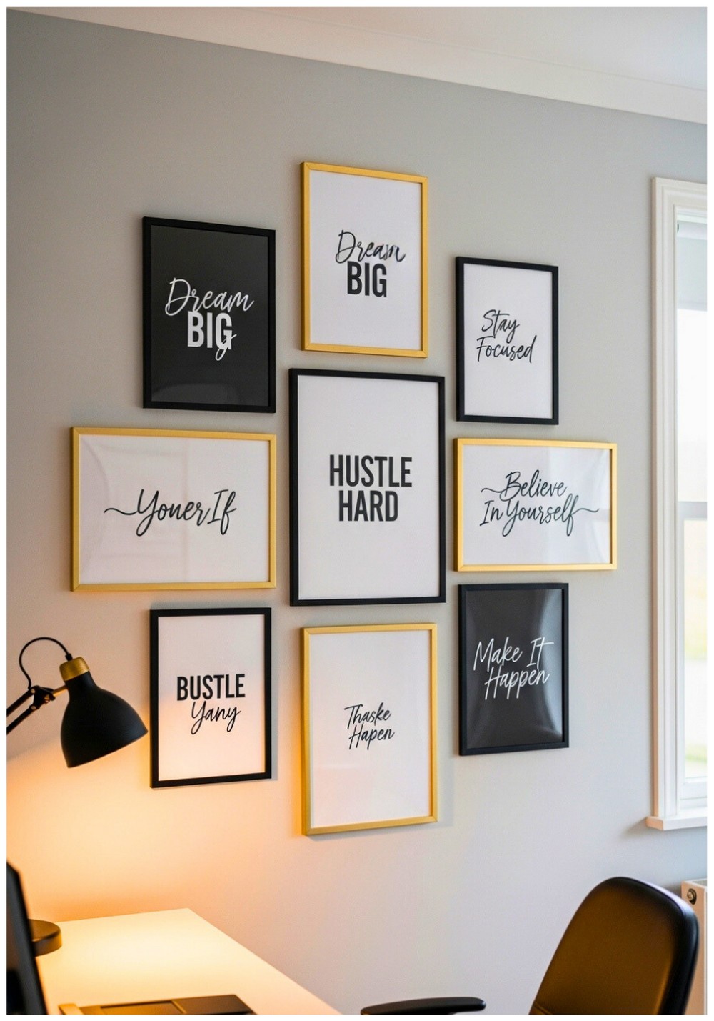 Motivational Quotes Frame Inspiring Typography and Lettering Art