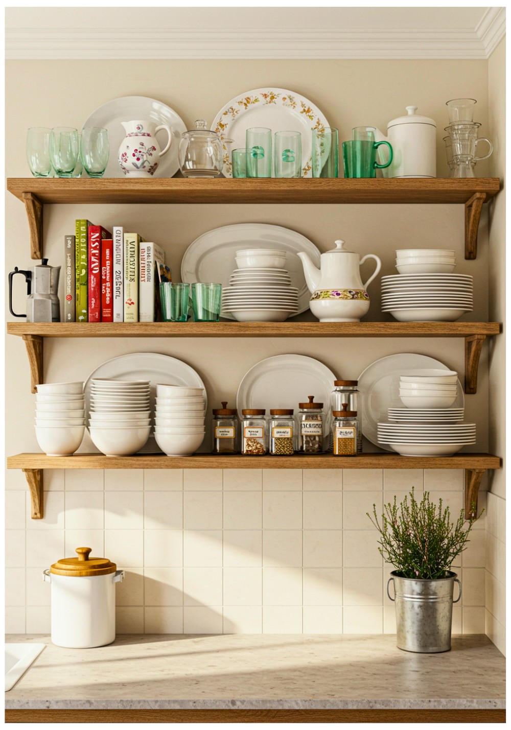 Open Shelving Displays Curated Collections