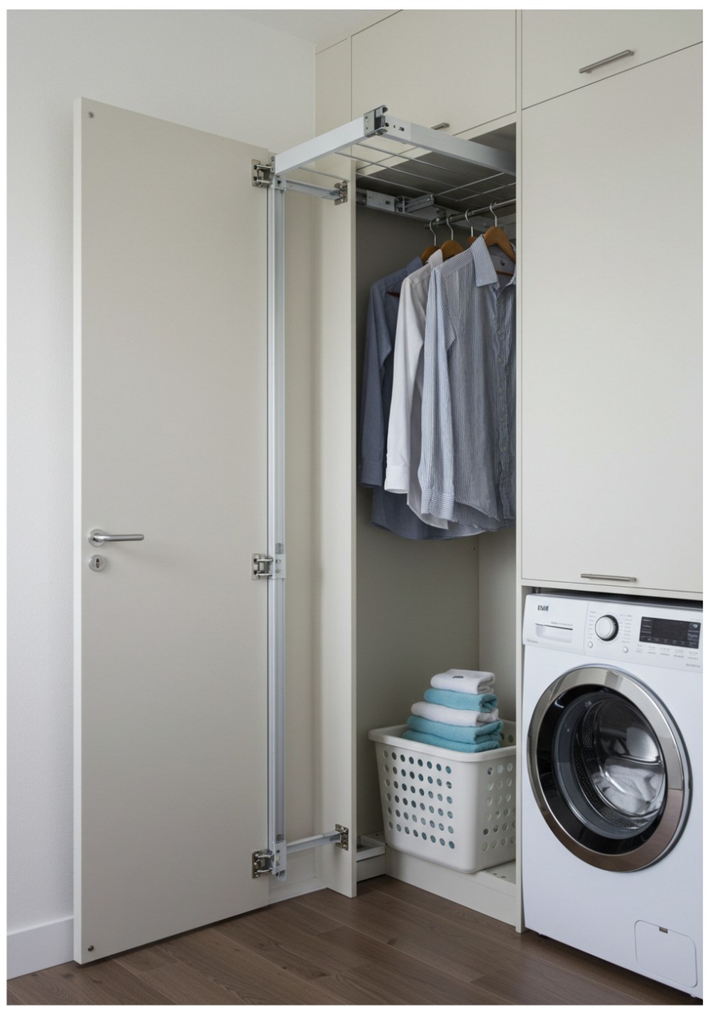 Drying Rack Built Into Closet Rack 15 Apartment Laundry Closet Ideas For Modern Homes - The Newlywed