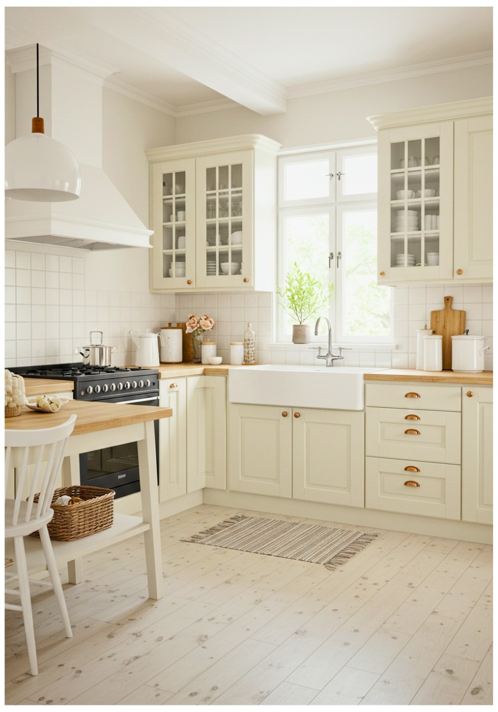 Scandinavian Cream Kitchen Cabinets
