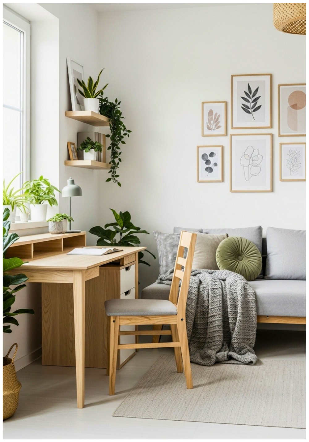 Scandinavian Dual-Purpose Room Light Wood Furniture With Pull-Out Sofa