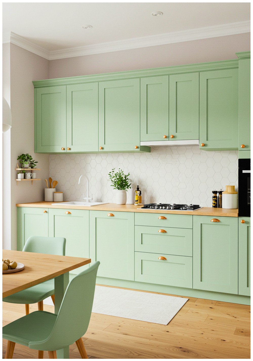 Scandinavian Pistachio Kitchen