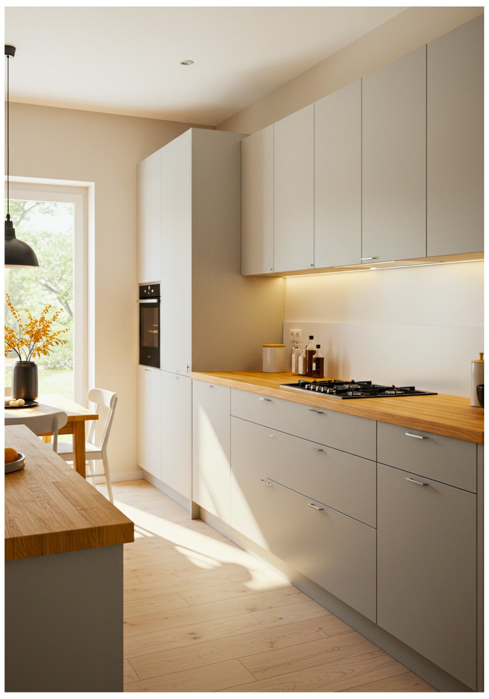 Scandinavian Stone Wall Kitchen