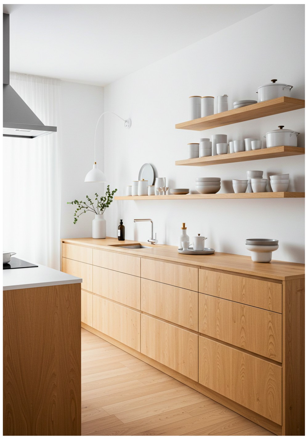 Sleek Oak Floating Shelves