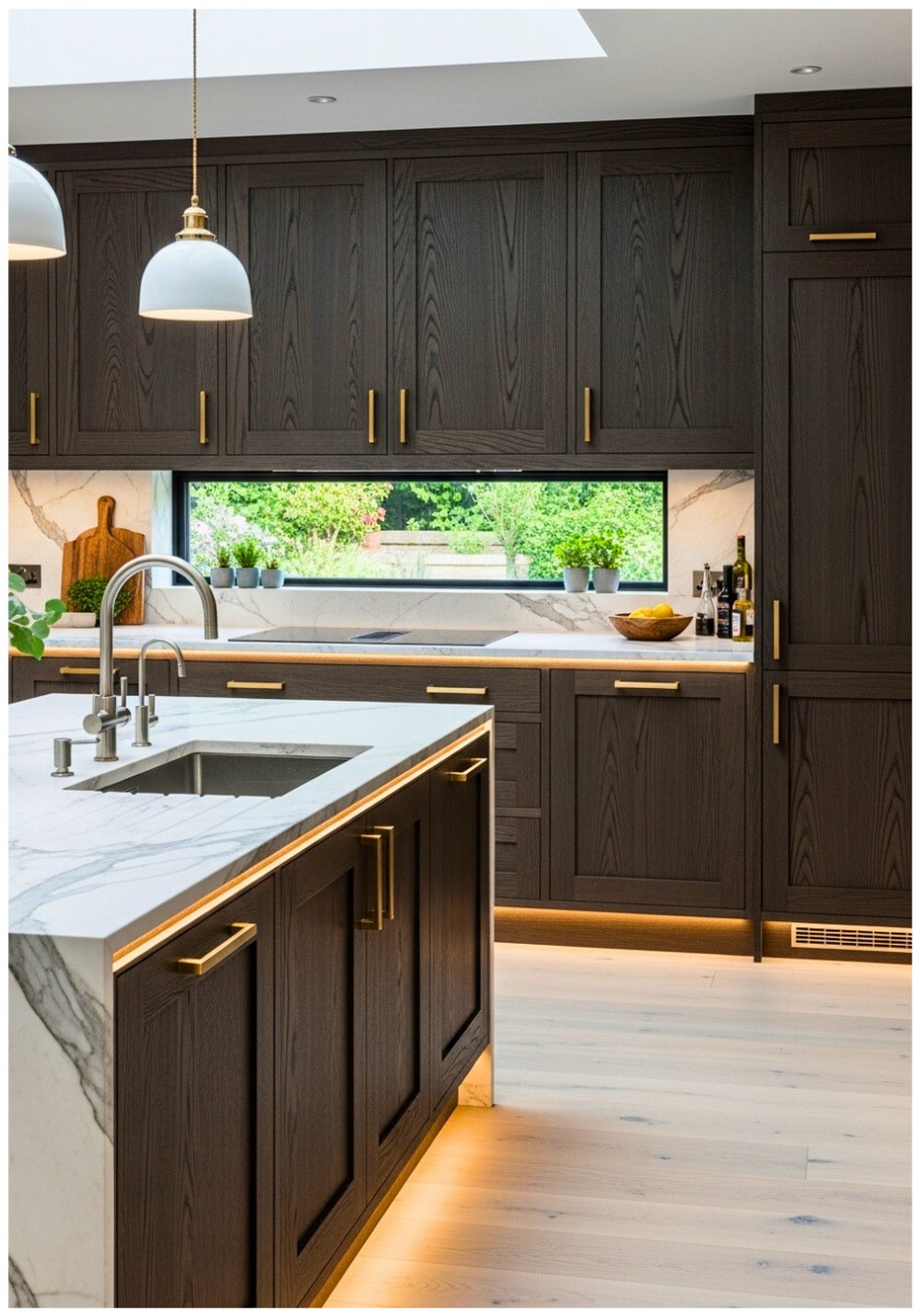 Smoked Oak Grain Cabinets