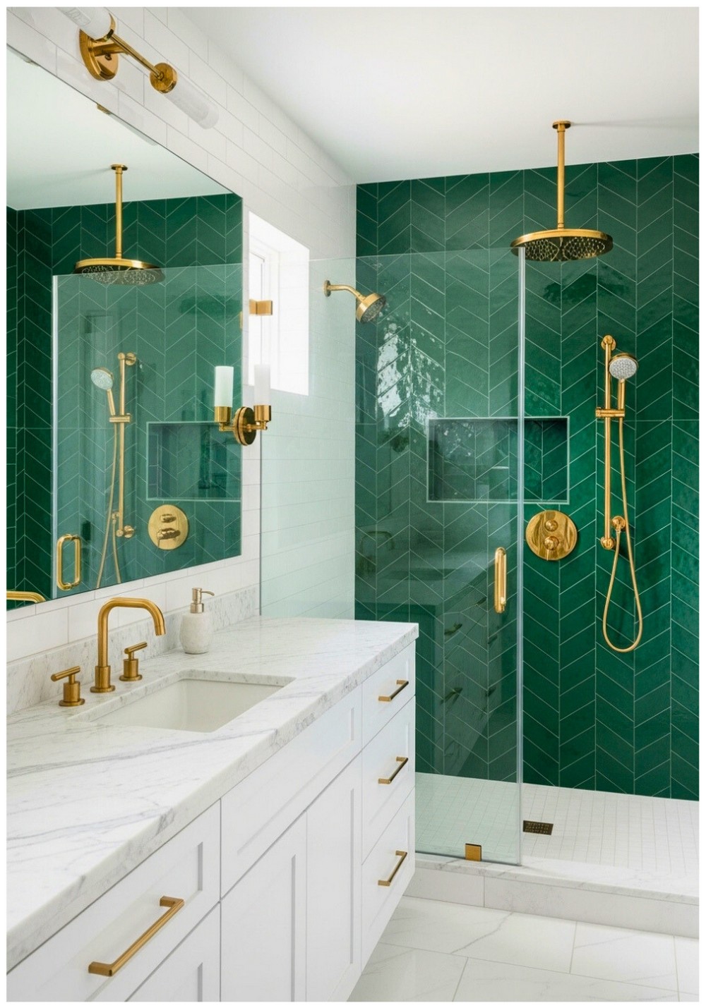Statement Bathroom Backsplashes and Feature Walls